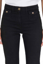 Elisabetta Franchi jeans flare cropped in denim nero