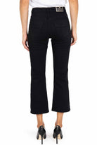 Elisabetta Franchi jeans flare cropped in denim nero