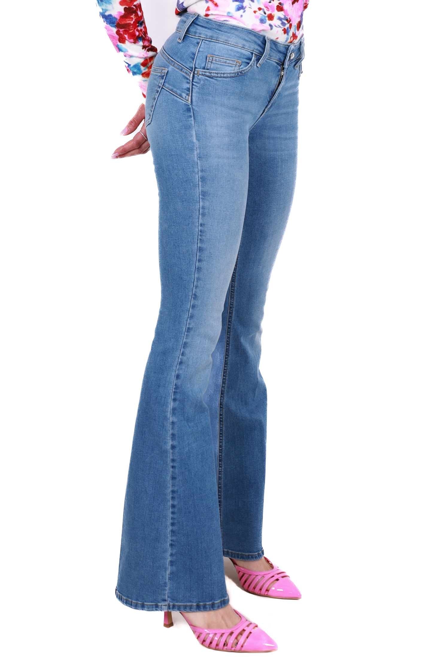 Blu Denim jeans flare in denim stretch blu