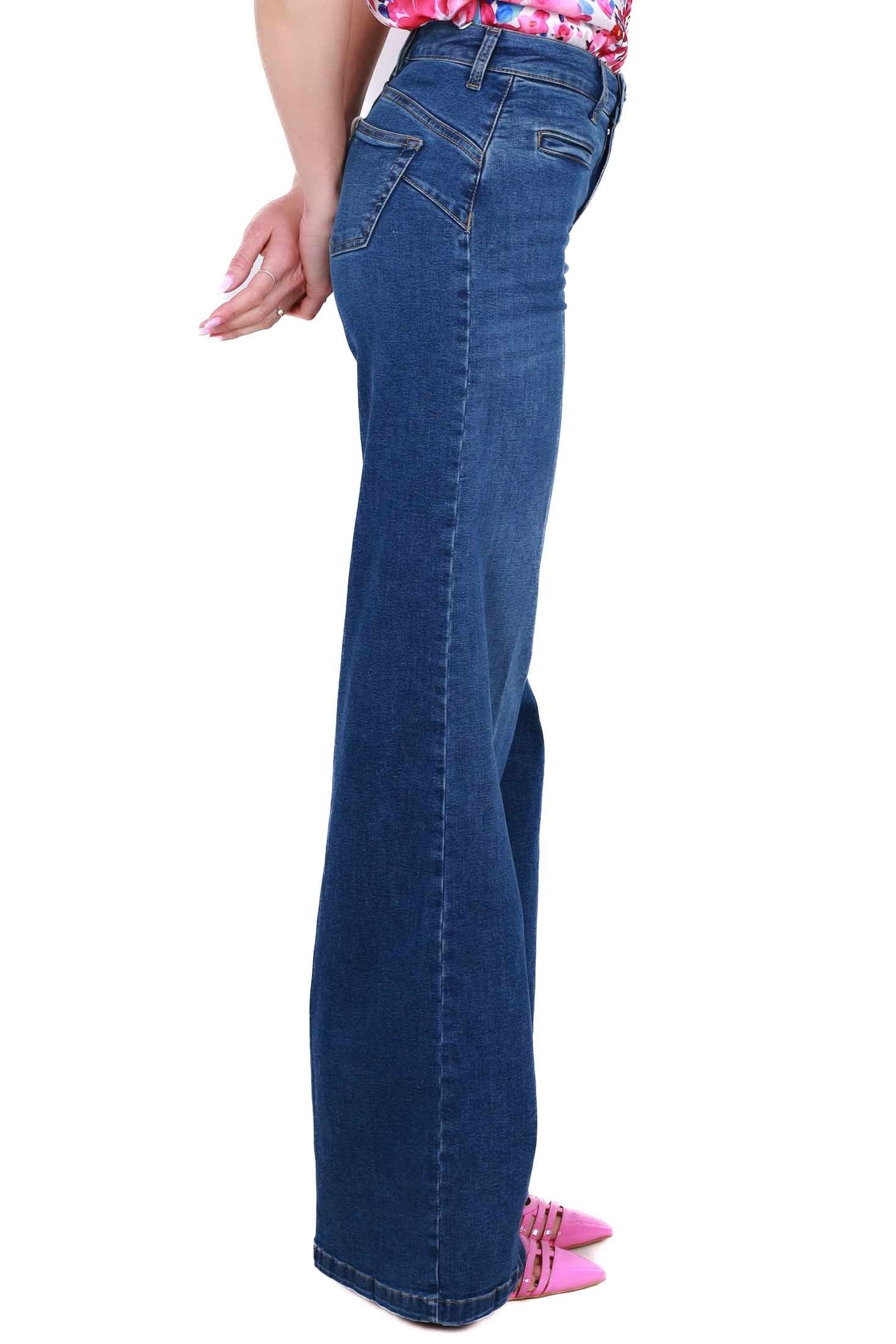 Blu Denim jeans flare in denim stretch blu