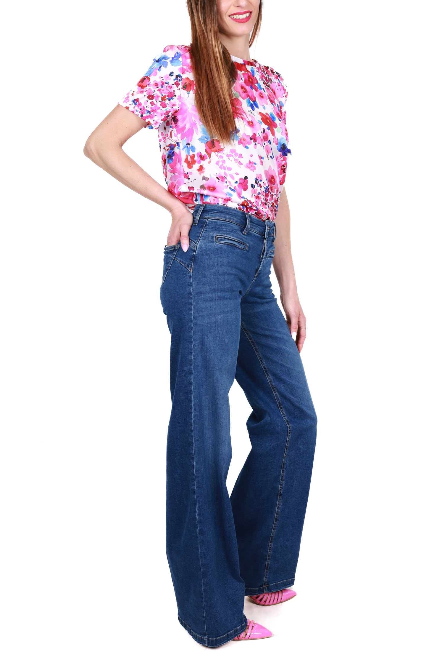 Blu Denim jeans flare in denim stretch blu