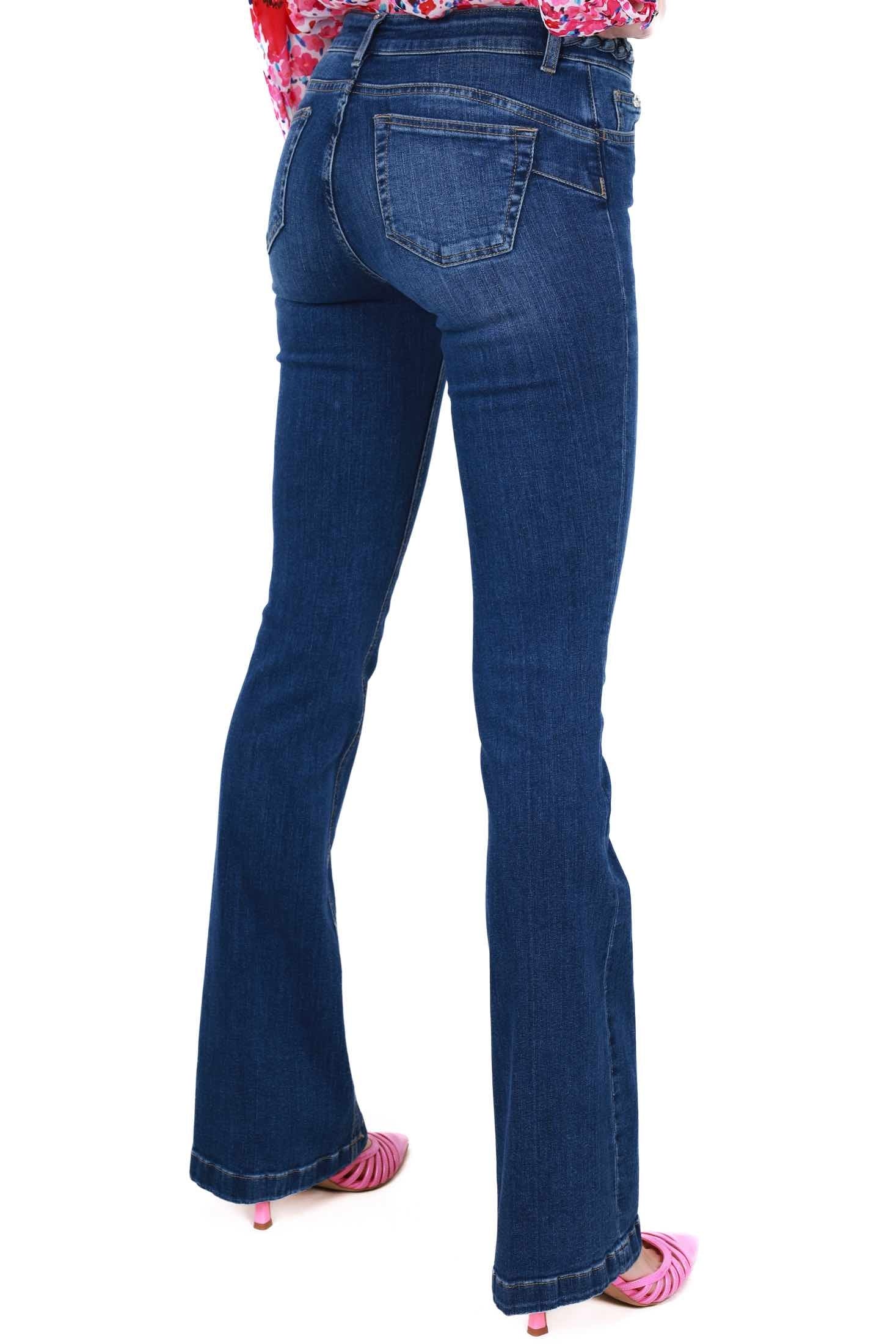 Blu Denim jeans flare in denim stretch blu