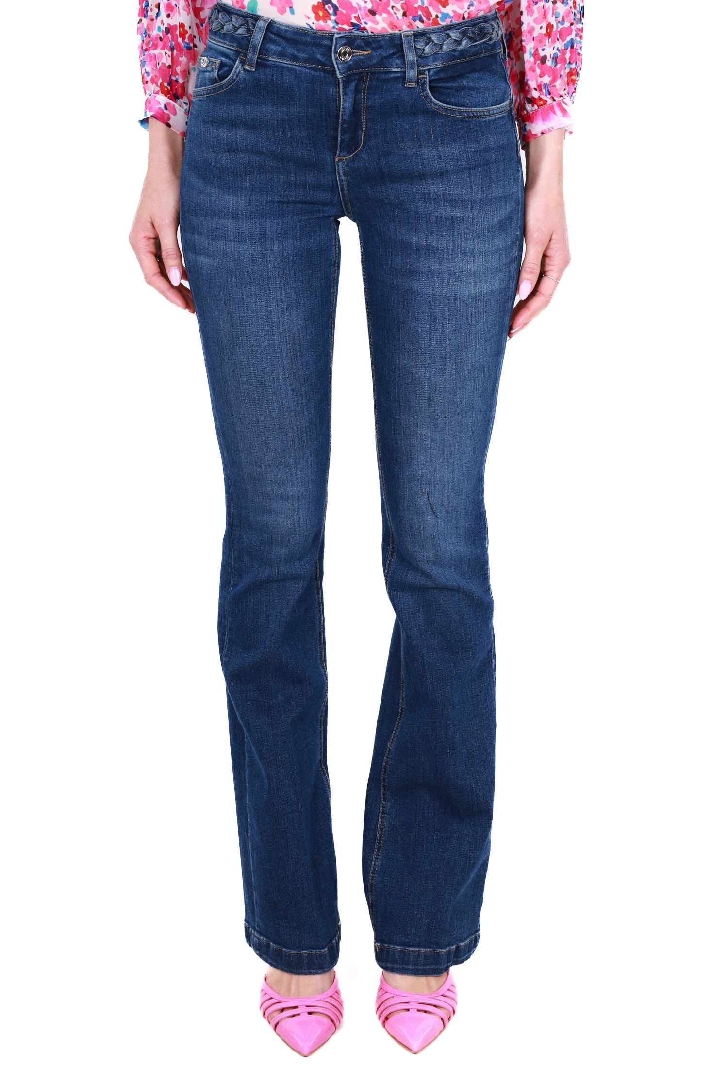 Blu Denim jeans flare in denim stretch blu