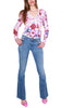 FLARE JEANS IN BLUE STRETCH DENIM