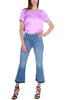 JEANS FLARED IN DENIM STRETCH AZZURRO