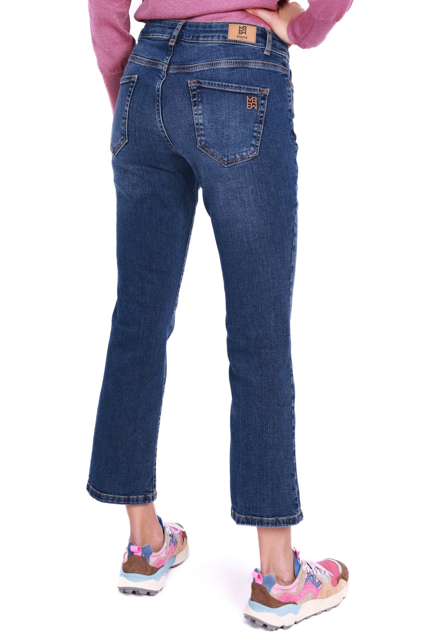 Emme Marella jeans flared in denim stretch blu