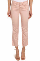 Liu Jo White jeans skinny in popeline con bottoni a vista rosa