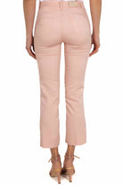 Liu Jo White jeans skinny in popeline con bottoni a vista rosa