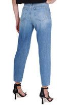 Pinko jeans mom fit in tela denim blu