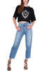 MOM FIT JEANS IN BLUE DENIM CANVAS