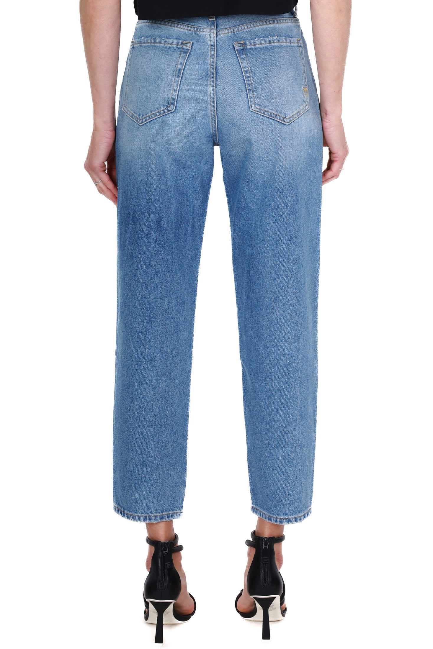 Pinko jeans mom fit in tela denim blu