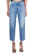 Pinko jeans mom fit in tela denim blu