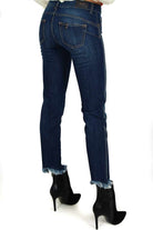 Blu Denim jeans skinny con bande laterali glitter blu