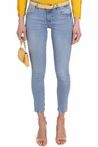 Blu Denim jeans skinny con borsa blu