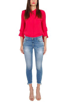 Pinko jeans skinny con orlo sfrangiato blu