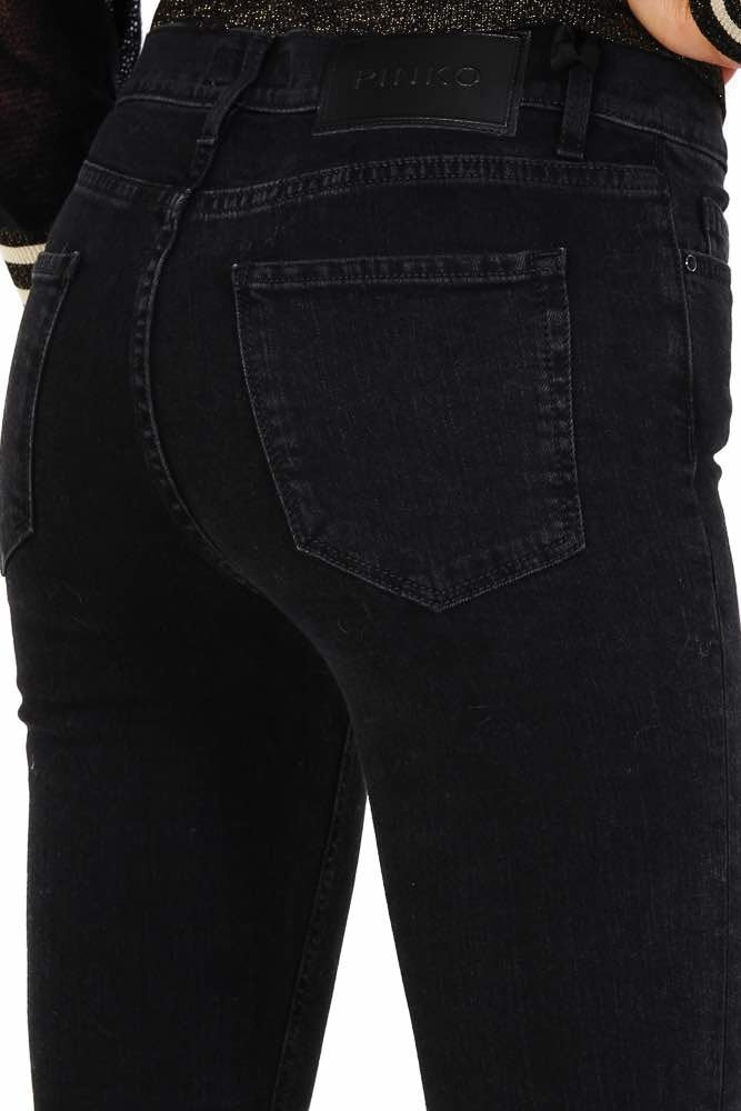 Pinko jeans skinny con orlo sfrangiato in denim nero