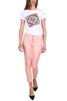 Liu Jo White jeans skinny in cotone stretch salmone