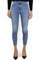 Pinko jeans skinny in denim super stretch con cintura blu