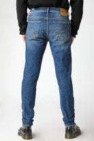 Gas Uomo jeans skinny in denim super stretch con rotture blu