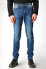 SKINNY-JEANS AUS SUPERSTRETCH-DENIM MIT BLAUEN RIPS