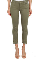 Liu Jo White jeans skinny in gabardine di cotone con ricamo verde