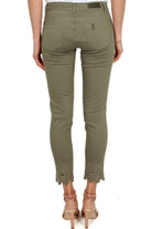 Liu Jo White jeans skinny in gabardine di cotone con ricamo verde