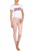 Liu Jo White jeans skinny in popeline di cotone rosa