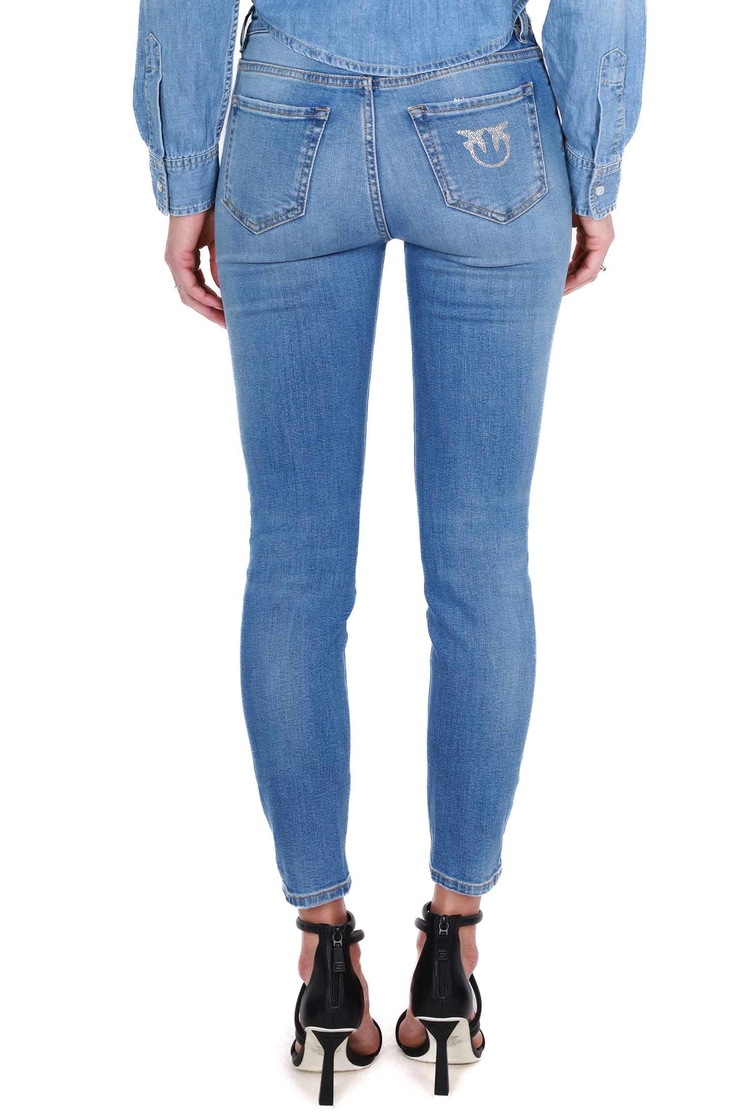 Pinko jeans skinny in tela denim azzurro