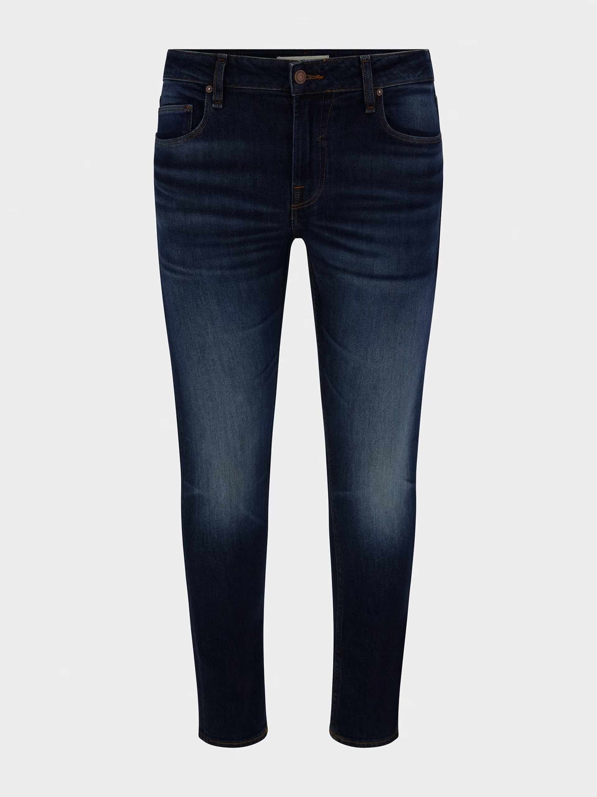 Guess Uomo jeans skinny in tela denim lavaggio scuro blu