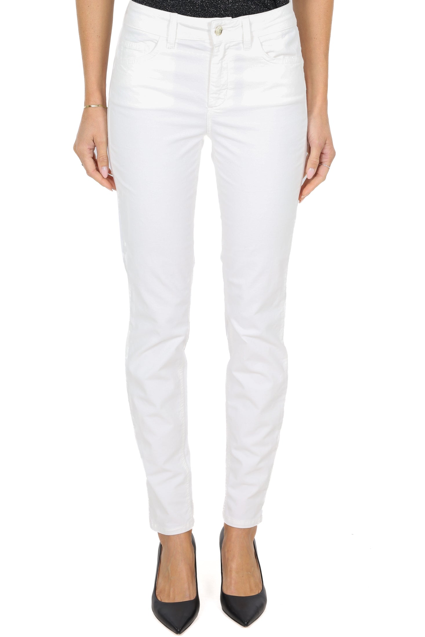 Liu Jo White jeans skinny in velluto liscio bianco