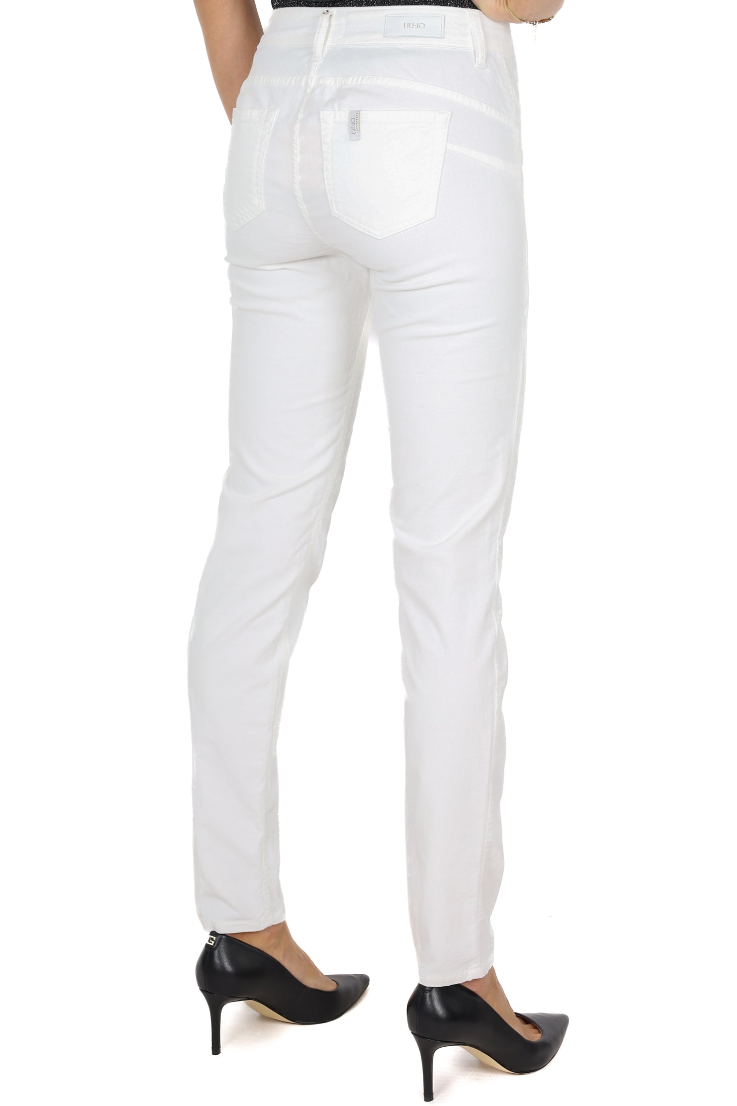 Liu Jo White jeans skinny in velluto liscio bianco