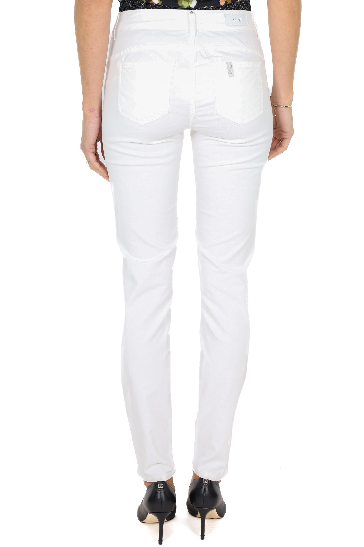 Liu Jo White jeans skinny in velluto liscio bianco