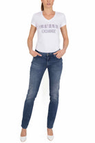 Ax Donna jeans slim a sigaretta blu