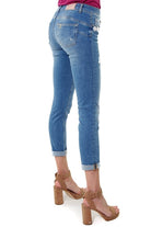 Blu Denim jeans slim con applicazioni gioiello blu