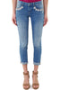 SLIM-JEANS MIT BLAUEN JUWELEN-APPLIKATIONEN