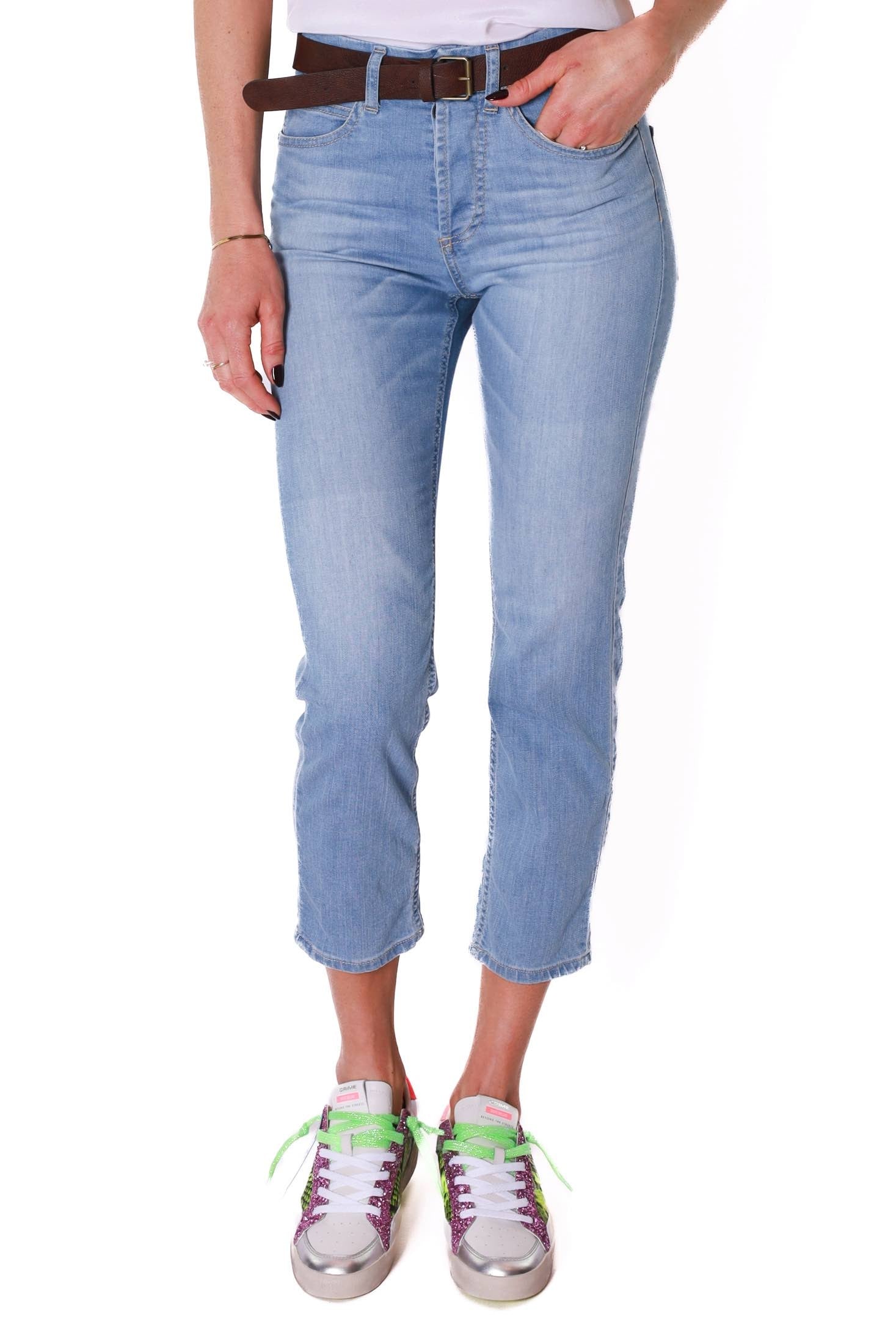 Please jeans slim con cintura blu