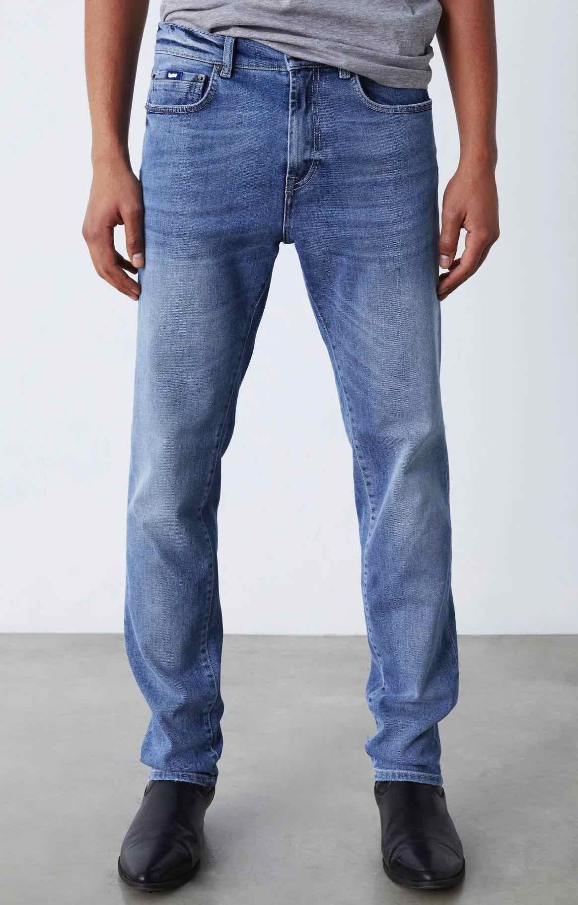 Gas Uomo jeans slim in denim lavaggio chiaro blu