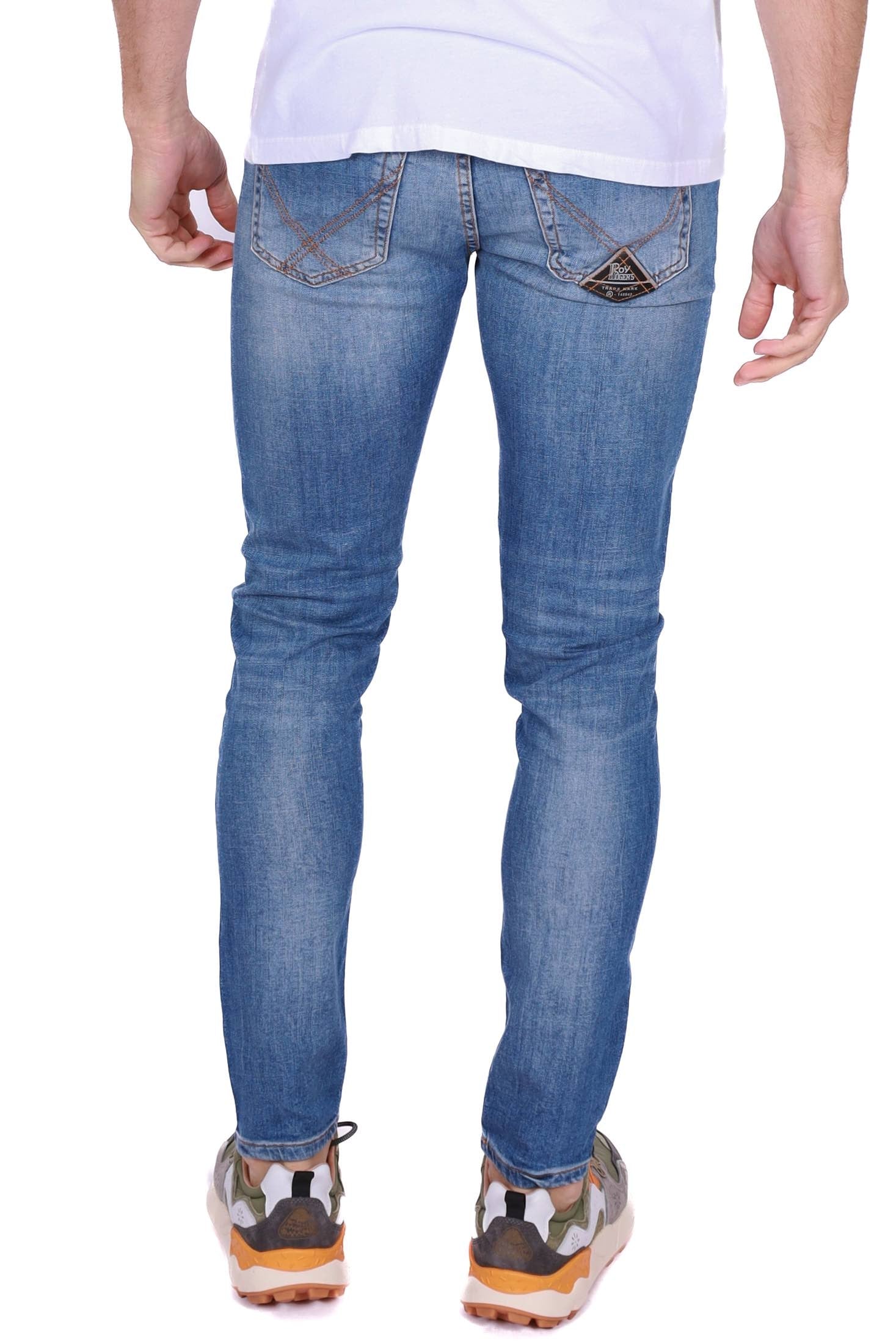 Roy Roger's Uomo jeans slim in denim stretch blu