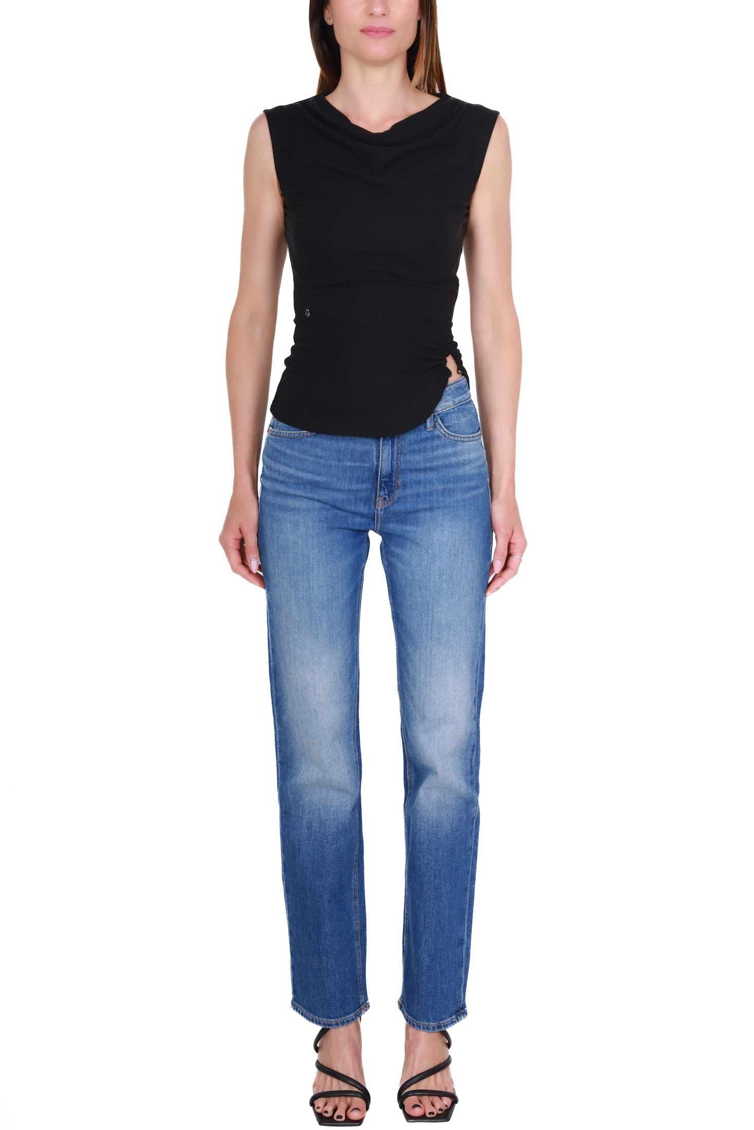 Guess Donna jeans straight in tela denim stretch blu