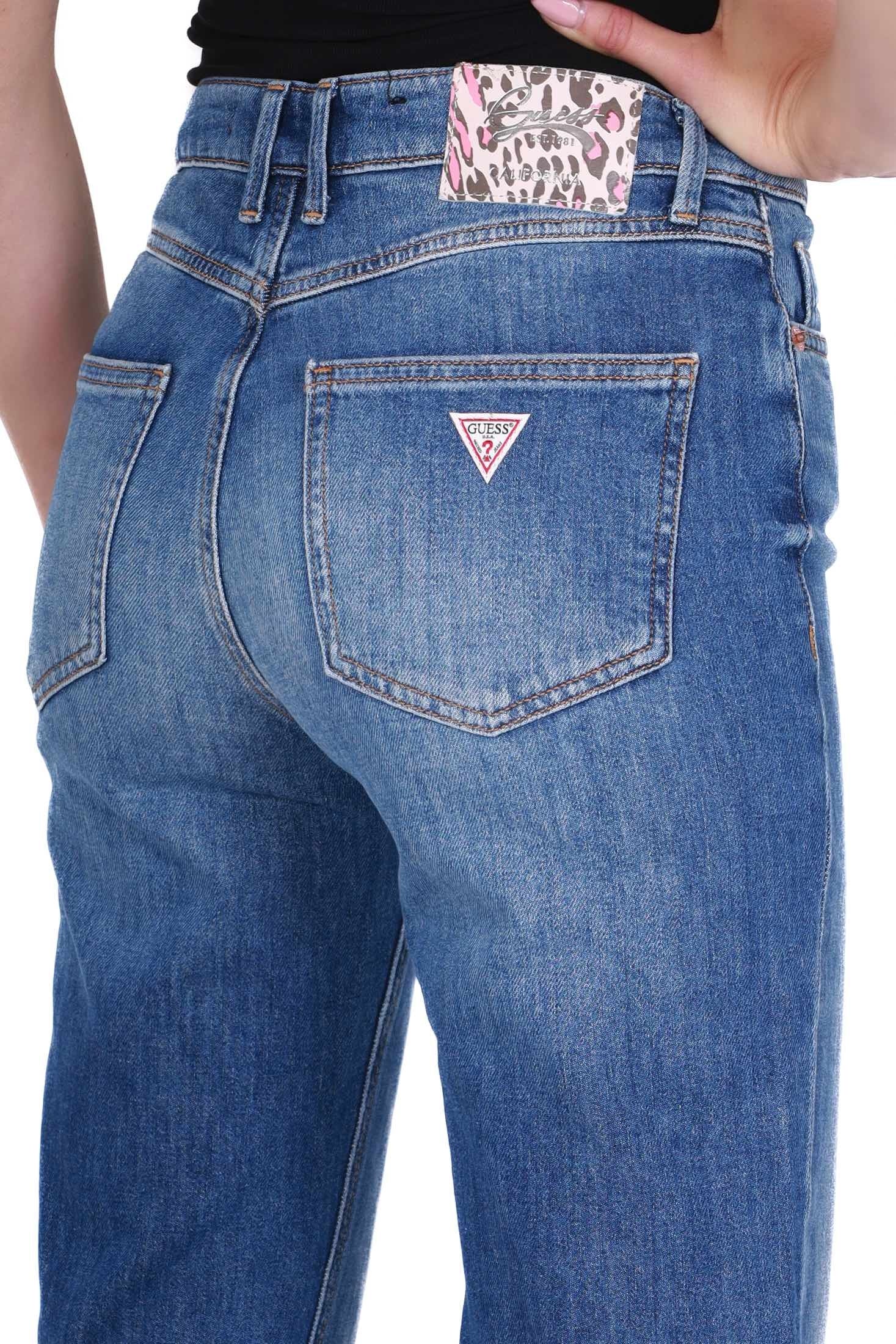 Guess Donna jeans straight in tela denim stretch blu