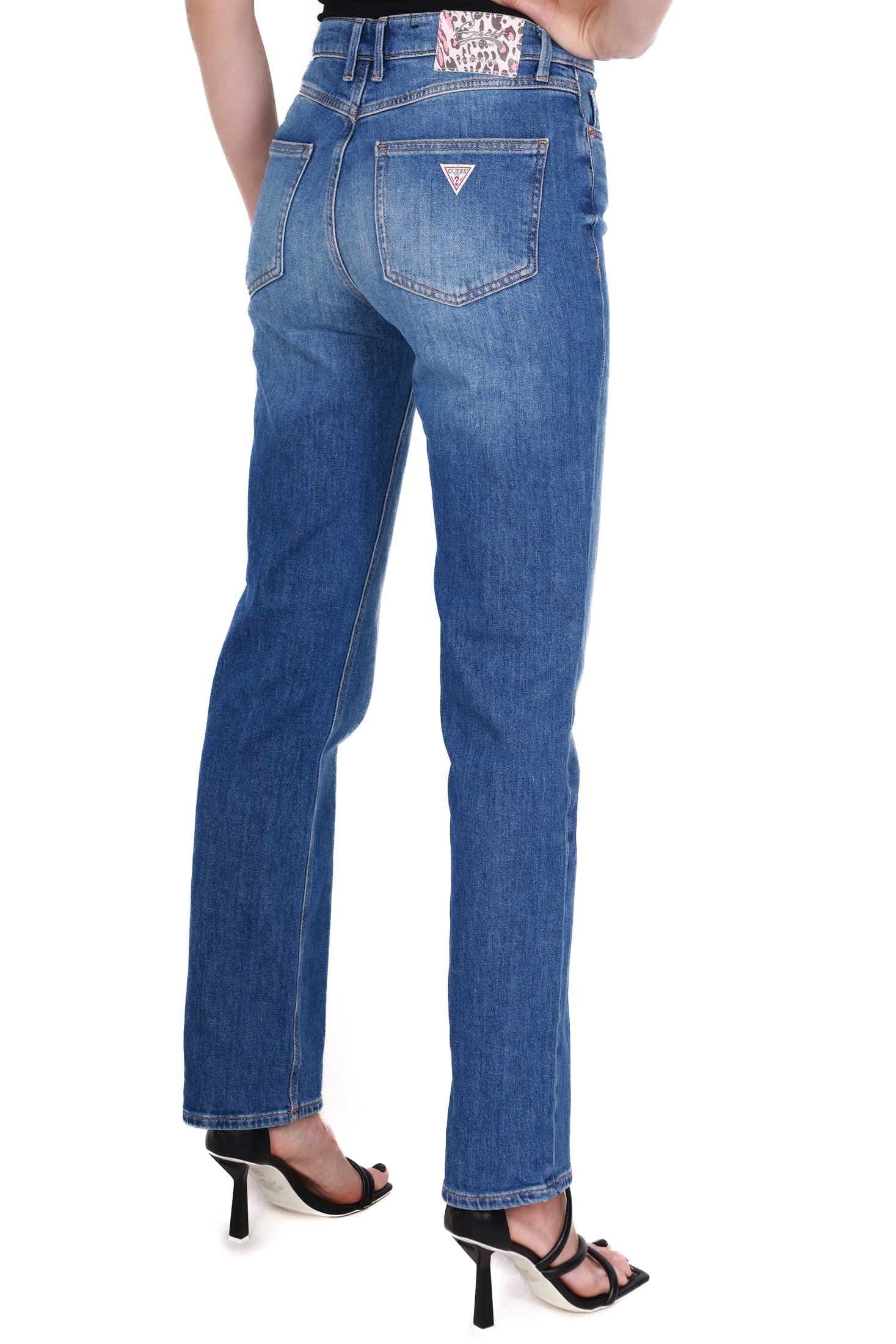 Guess Donna jeans straight in tela denim stretch blu