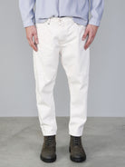 Berna jeans tapered in bull denim con rammendi burro