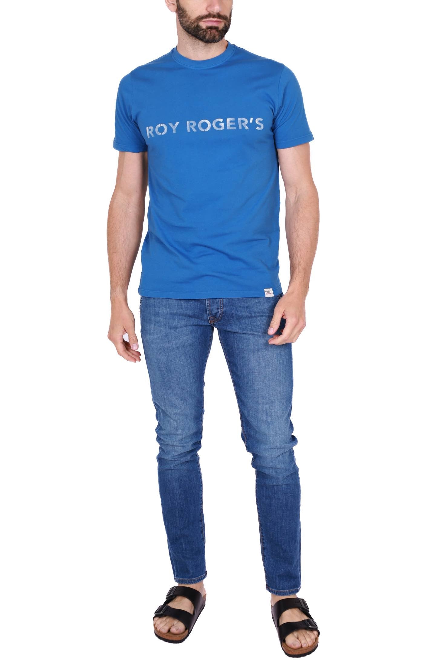 Roy Roger's Uomo jeans tasche alla francese in denim stretch blu