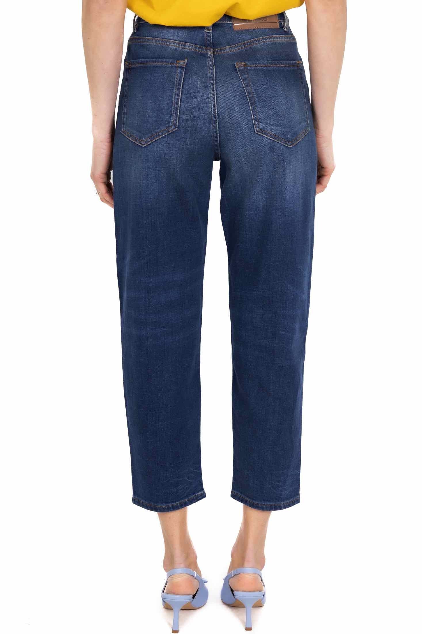 Pinko jeans vita alta mom fit blu