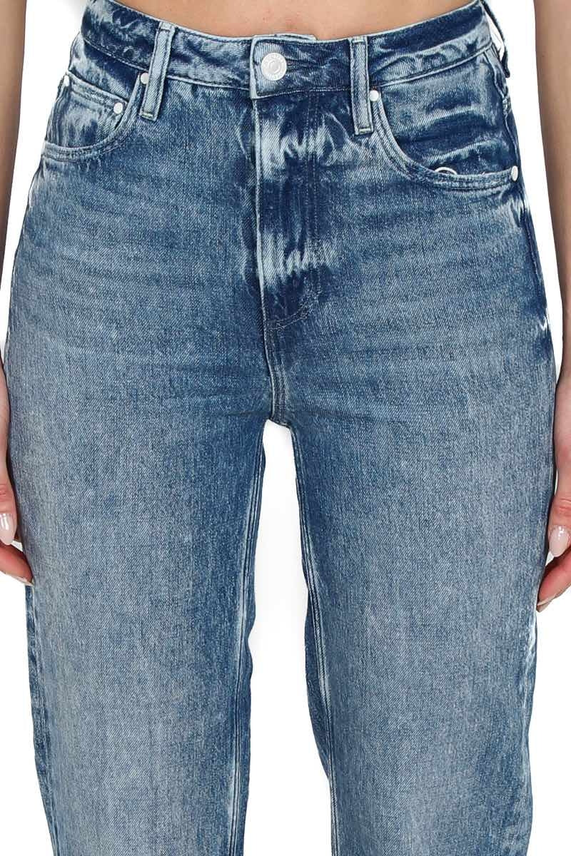 Guess Donna jeans vita alta mom fit in denim stone washed blu