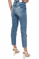 Guess Donna jeans vita alta mom fit in denim stone washed blu