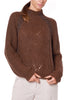 BROWN ALPACA BLEND RIBBED SWEATER