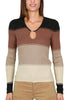 RIBBED SWEATER WITH BROWN LUREX