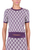 SHORT SLEEVED T-SHIRT WITH PLUM DIAMOND PATTERN