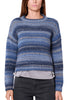 BLUE LUREX AND SHADED STRIPES SWEATER